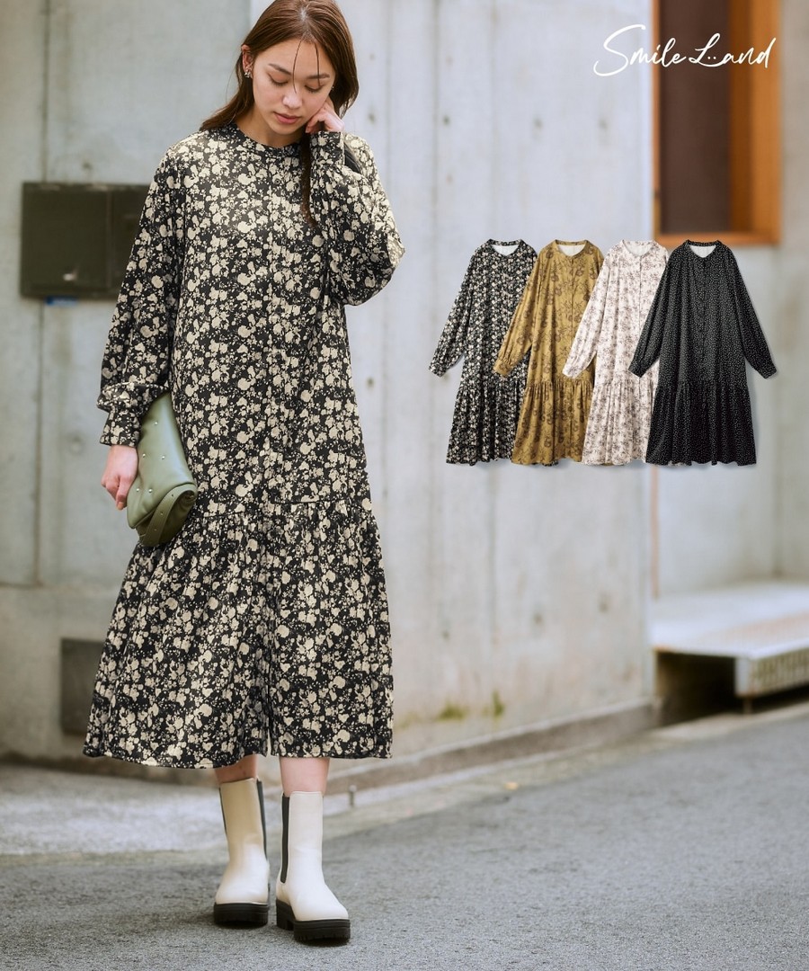 nissen 寬鬆印花長版連身裙/外套 (日本女裝大尺碼) NSANW0225A0013 SS25