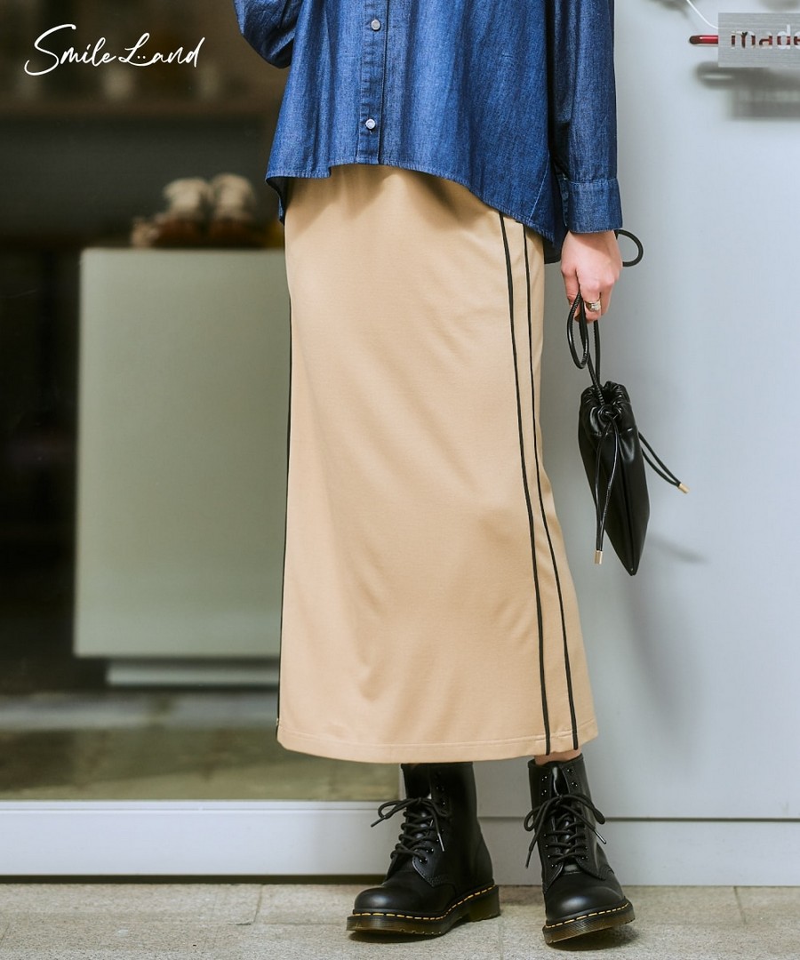 nissen 側線條設計長裙(寬鬆臀部) (日本女裝大尺碼) NSCBO0225A0001 SS25