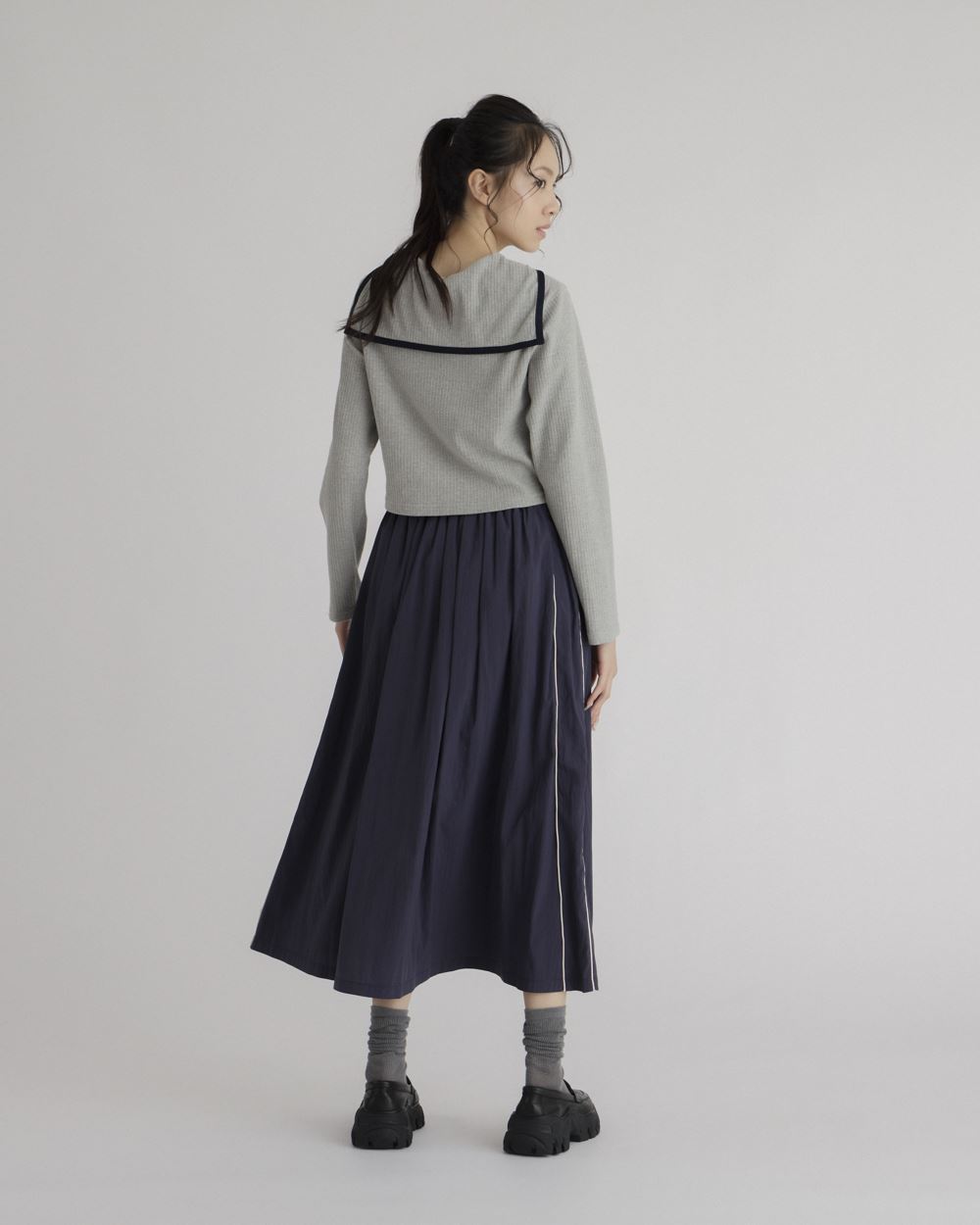 Sailor Collar Tipped Cardigan_2