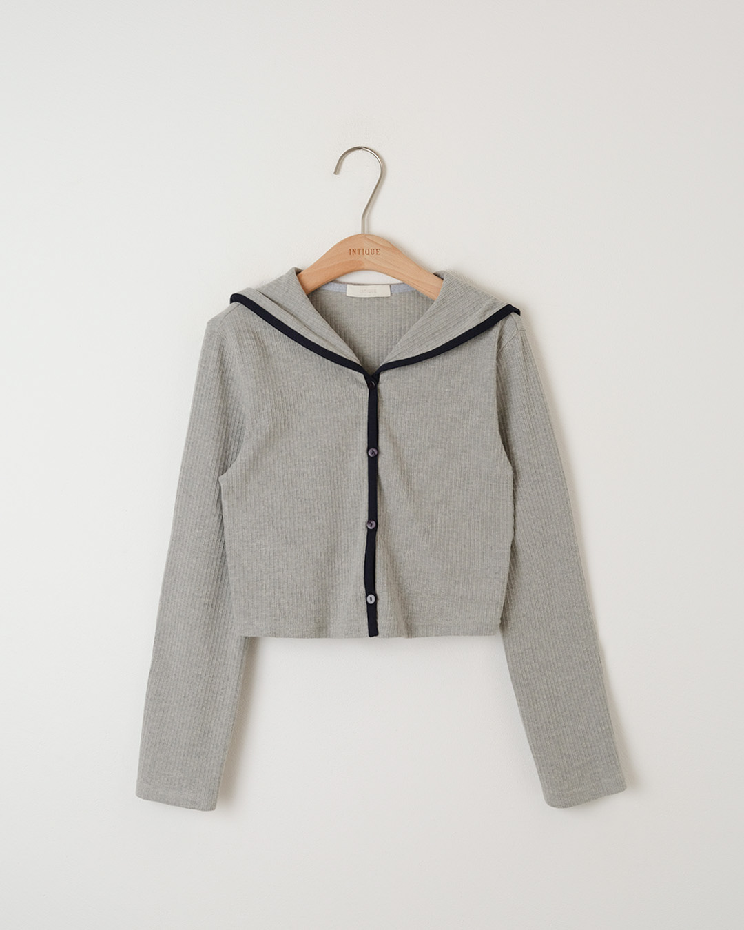 Sailor Collar Tipped Cardigan_4