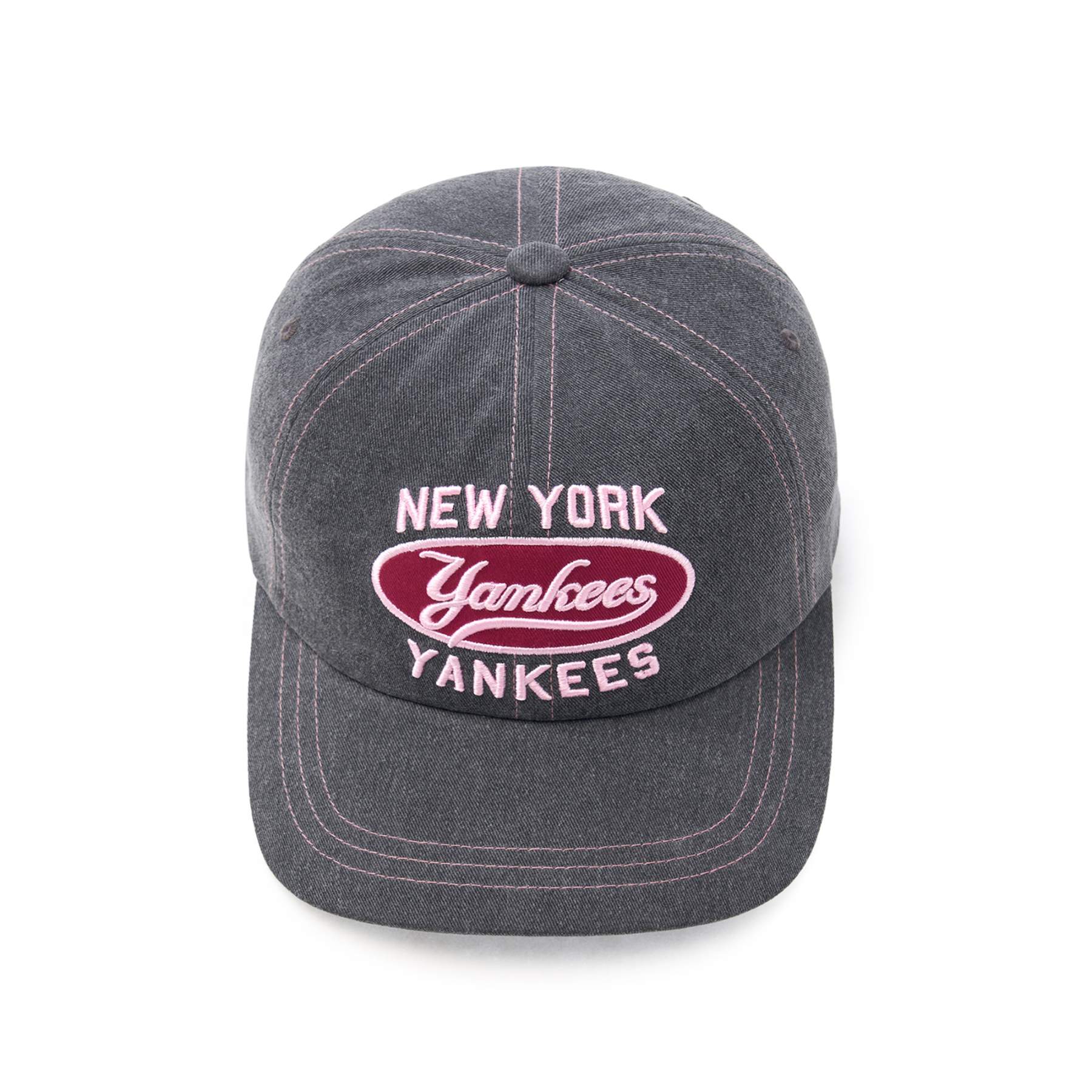 ◆MLB Korea◆ Vintage Culsive Unstructured Ball Cap NY Charc Varsity Vintage Culsive Stitch Unstructured Ball Cap NEW