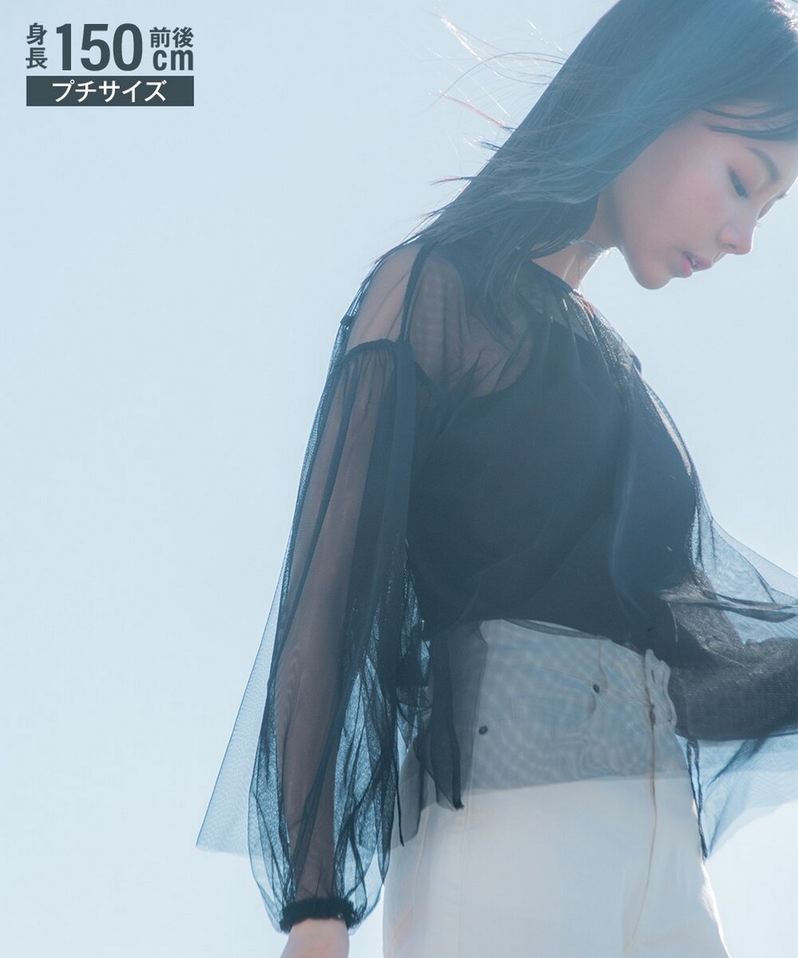 nissen [嬌小尺寸]薄紗透明上衣 (日本女裝) NSVSC0125A0006 SS25