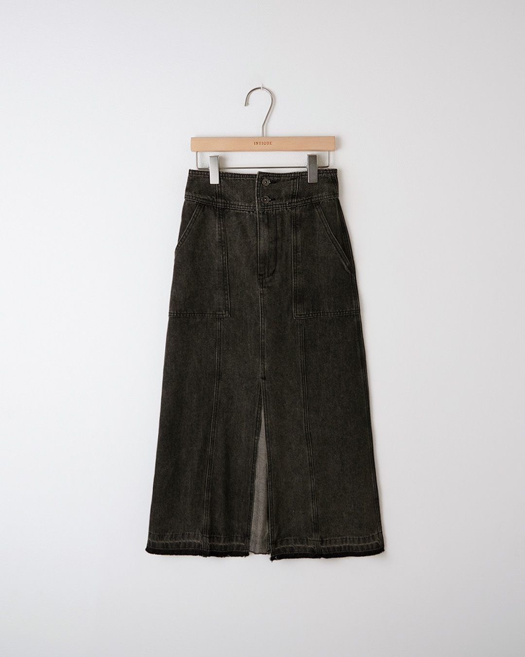 Vintage Washed Denim Pencil Skirt_2
