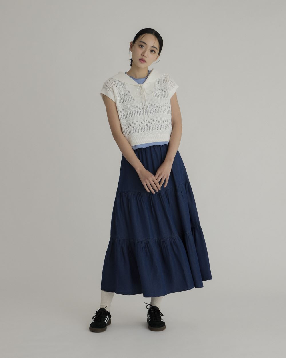 Tencel Denim Tiered Skirt_0