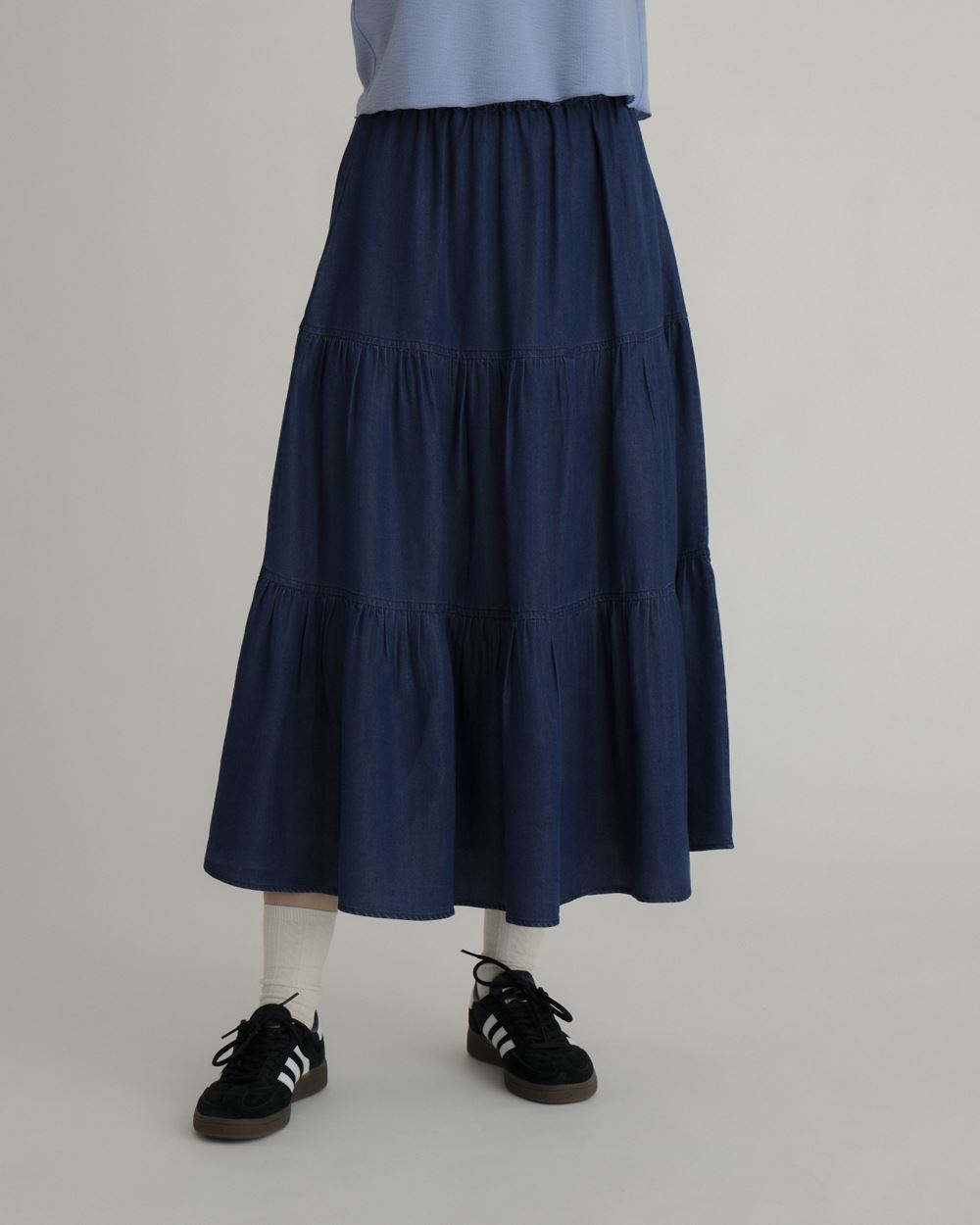 Tencel Denim Tiered Skirt_1