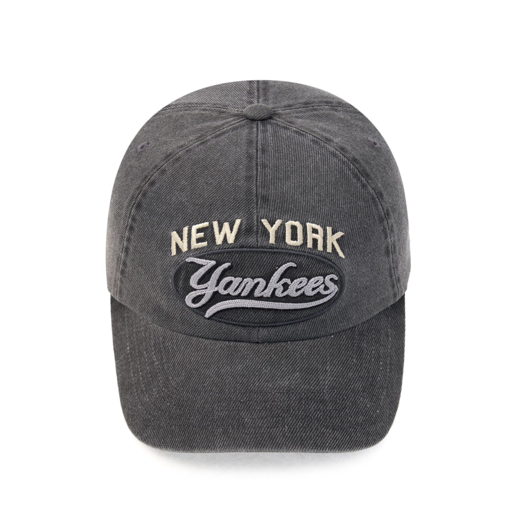◆MLB Korea◆ Vintage Culsive Unstructured Ball Cap NY Charc VARSITY VINTAGE CULSIVE STITCH UNSTRUCTURED BALL CAP NEW