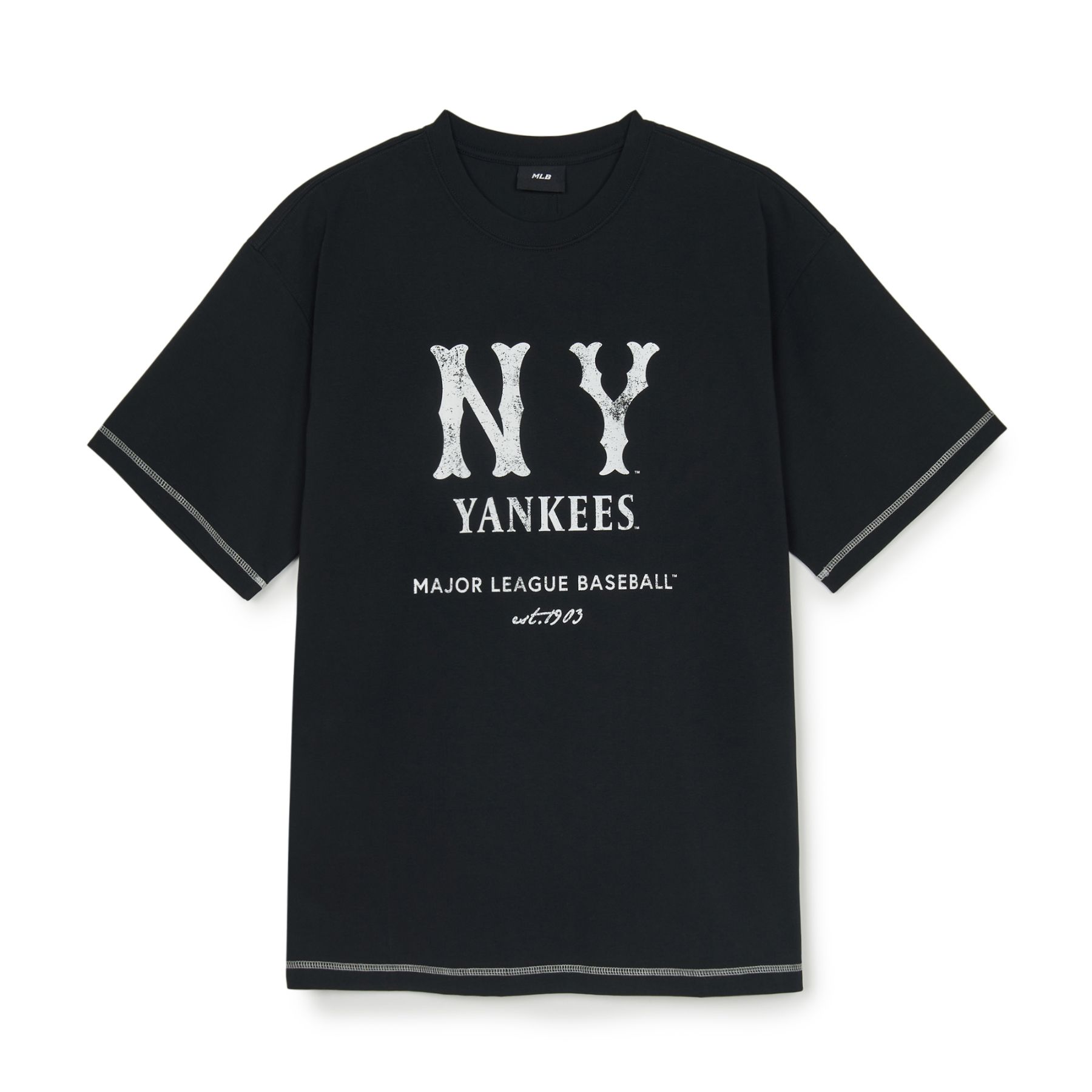 ☆MLB Korea☆ Basic Lettering Logo Overfit Man to Man NY Bla Áo Sweater MLB Korea Cube MONOGRAM NEW YORK YANKEES