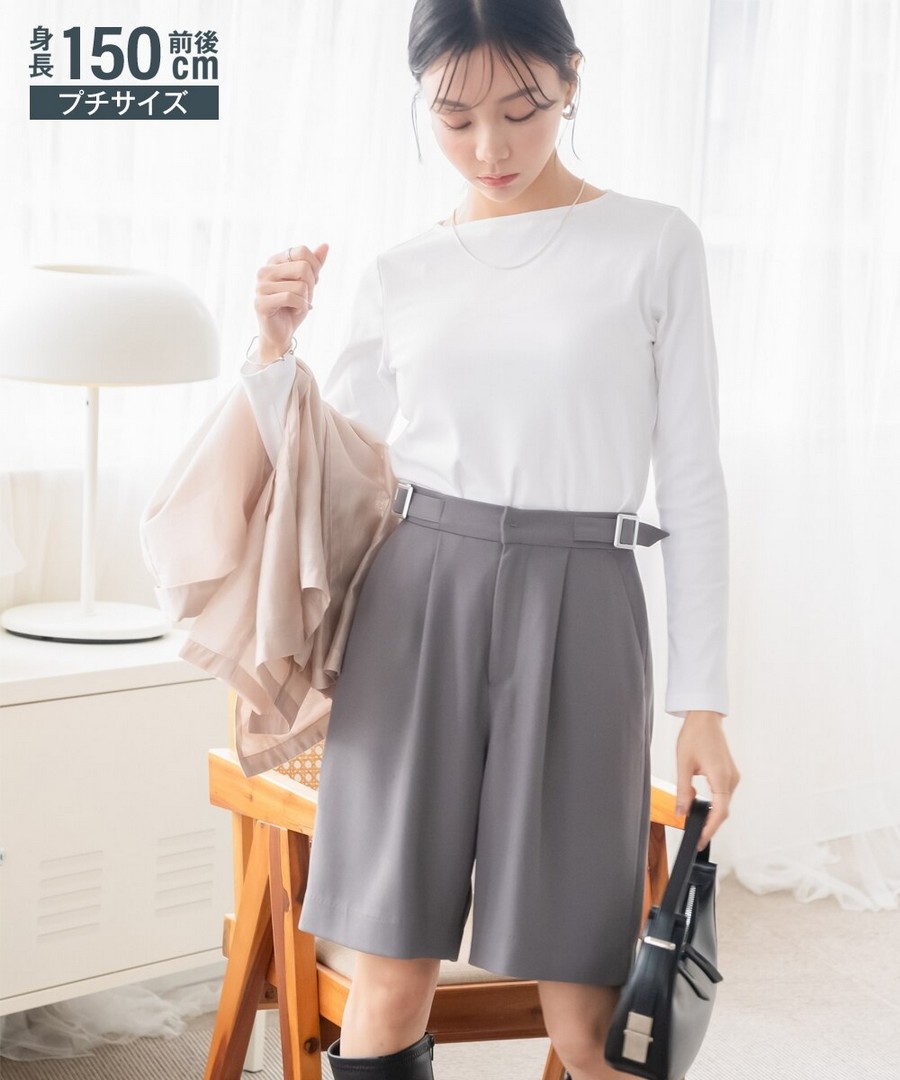 nissen [嬌小尺寸]側腰帶修身短褲 (日本女裝) NSVCY0125A0003 SS25