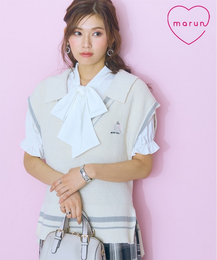 nissen 貓咪刺繡針織背心(marun) (日本女裝大尺碼) NSDER0125A0012 SS25