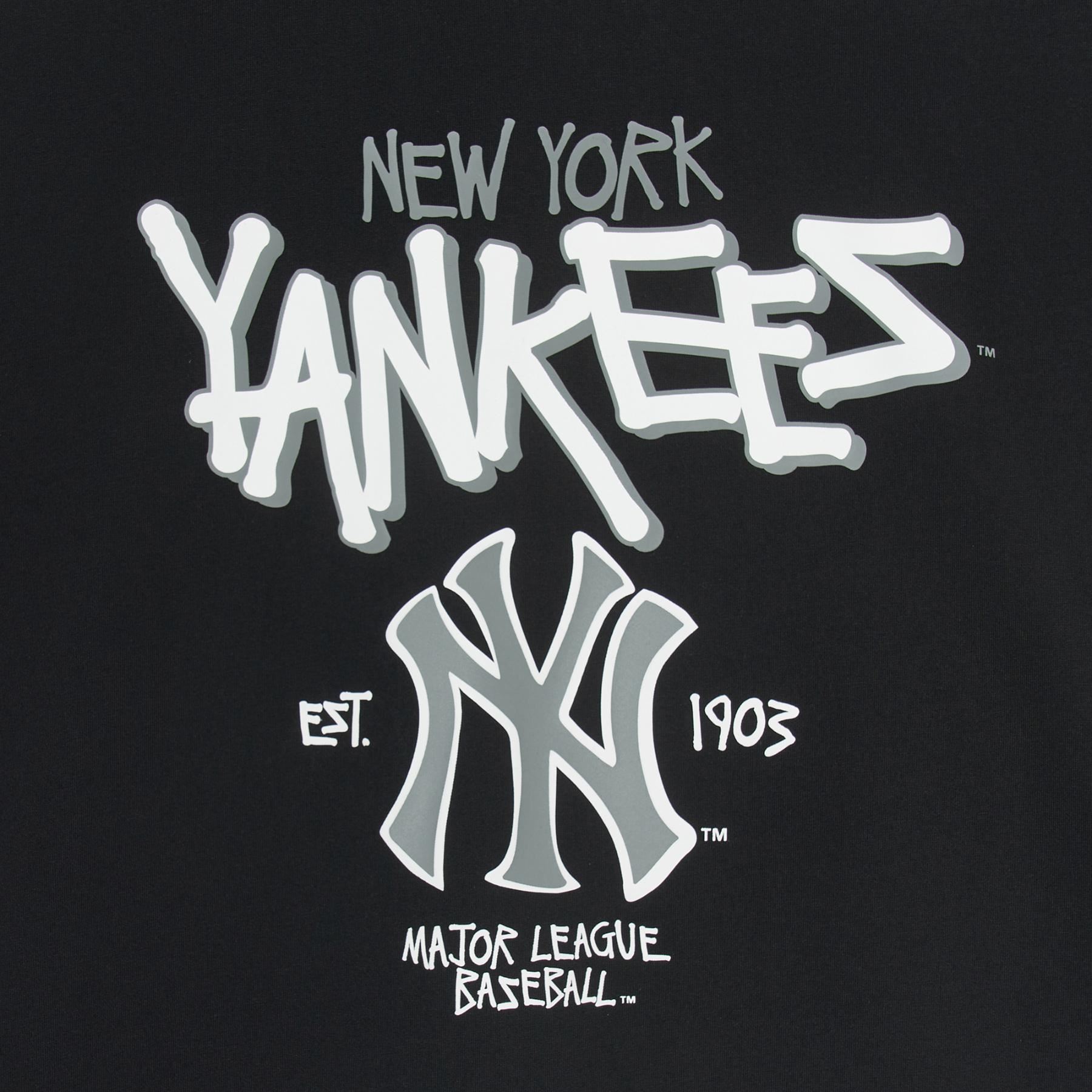 ☆MLB Korea☆ Basic Lettering Logo Overfit Man to Man NY Bla Basic Street Color Letter Logo Mega-Oversized-Fit T-Shirt