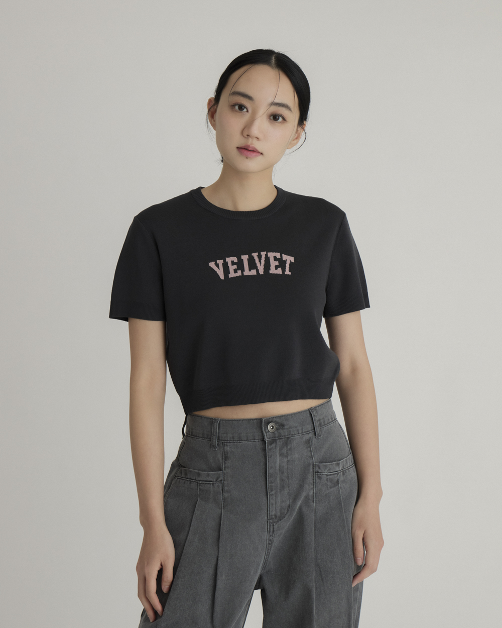 Logo Intarsia Cropped Sweater_0