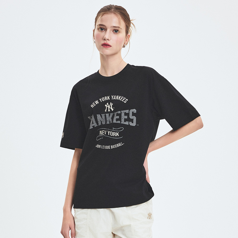 [MLB] Vintage Color Graphic Overfit T-shirt ★大人気★ Varsity Vintage Graphic Oversized-fit T-shirt New York Yankees