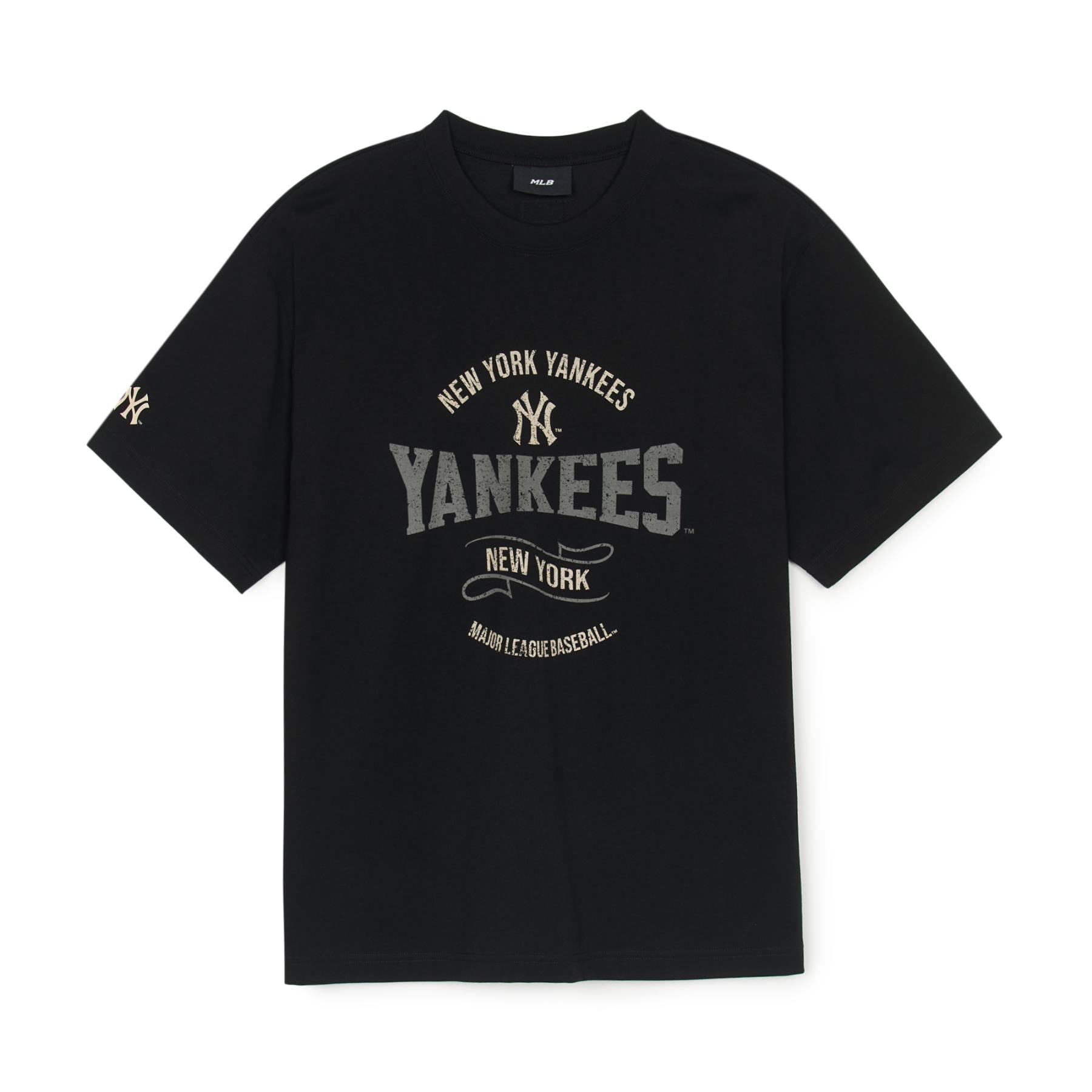 ☆MLB Korea☆ Varsity Stripe Overfit Short Sleeve T-Shirt NY VARSITY VINTAGE COLOR GRAPHIC OVER FIT T-SHIRTS NEW YORK