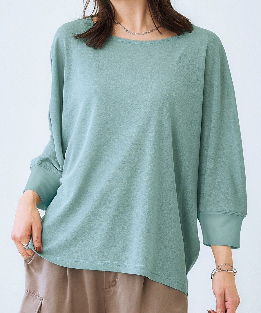 nissen 粗紗透視蝙蝠袖上衣 (日本女裝及大尺碼適用) NSBOG0225B0003 SS25