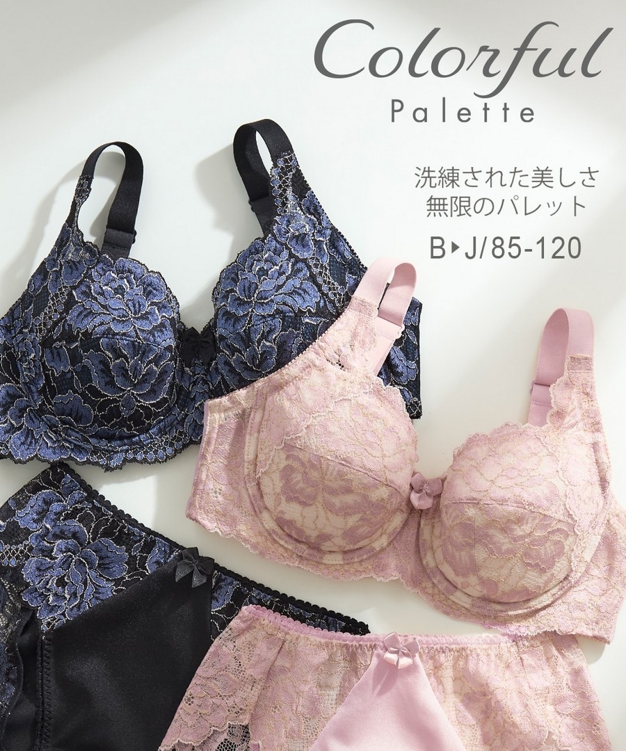 nissen 彩色全罩杯內衣(大花圖案)(蕾絲日本製造) (日本女裝大尺碼內衣) NSCJC0225B0001 SS25