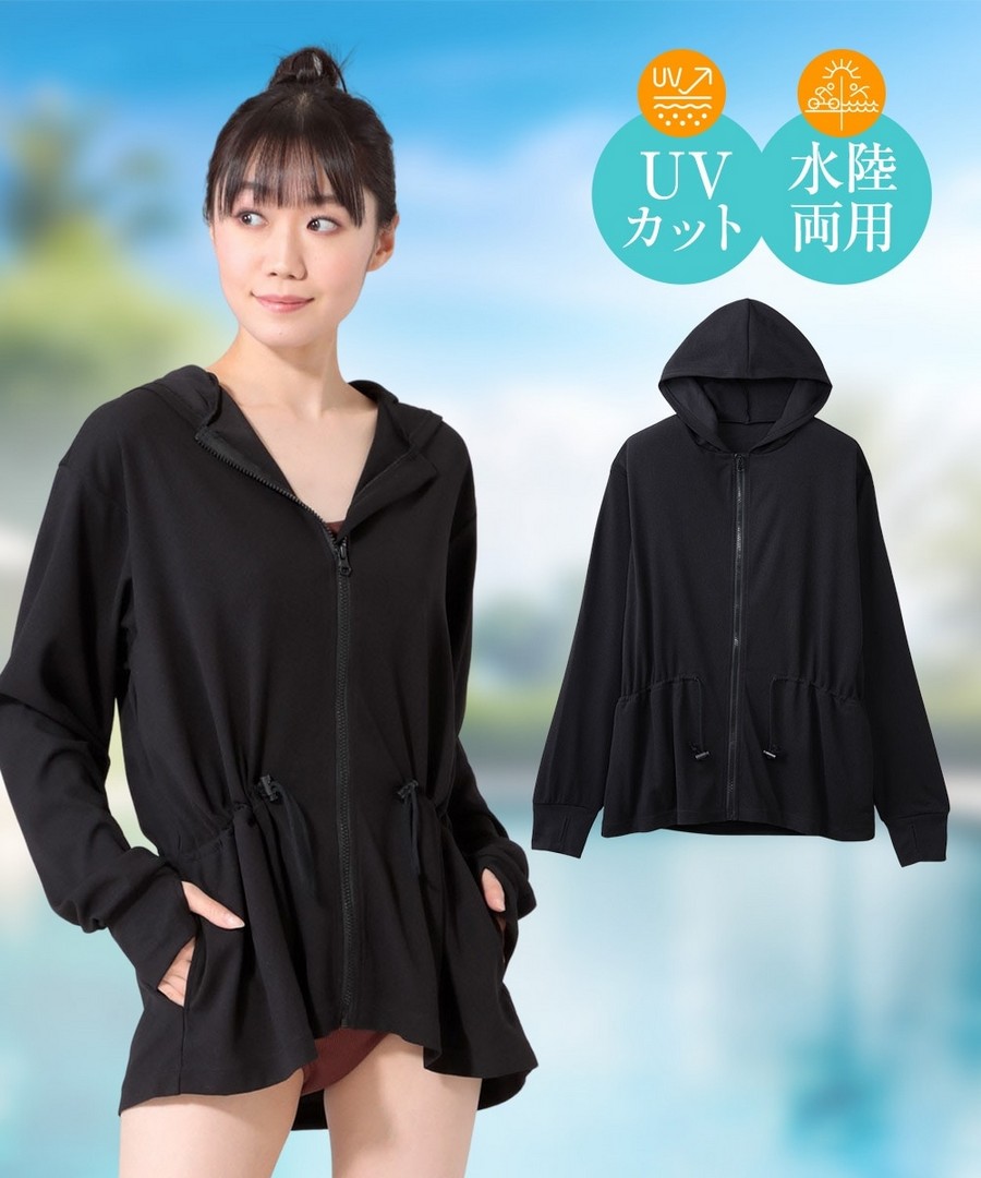 nissen 兩用褶皺防曬衣 (日本女裝大尺碼) NSCQT0225A0006 SS25