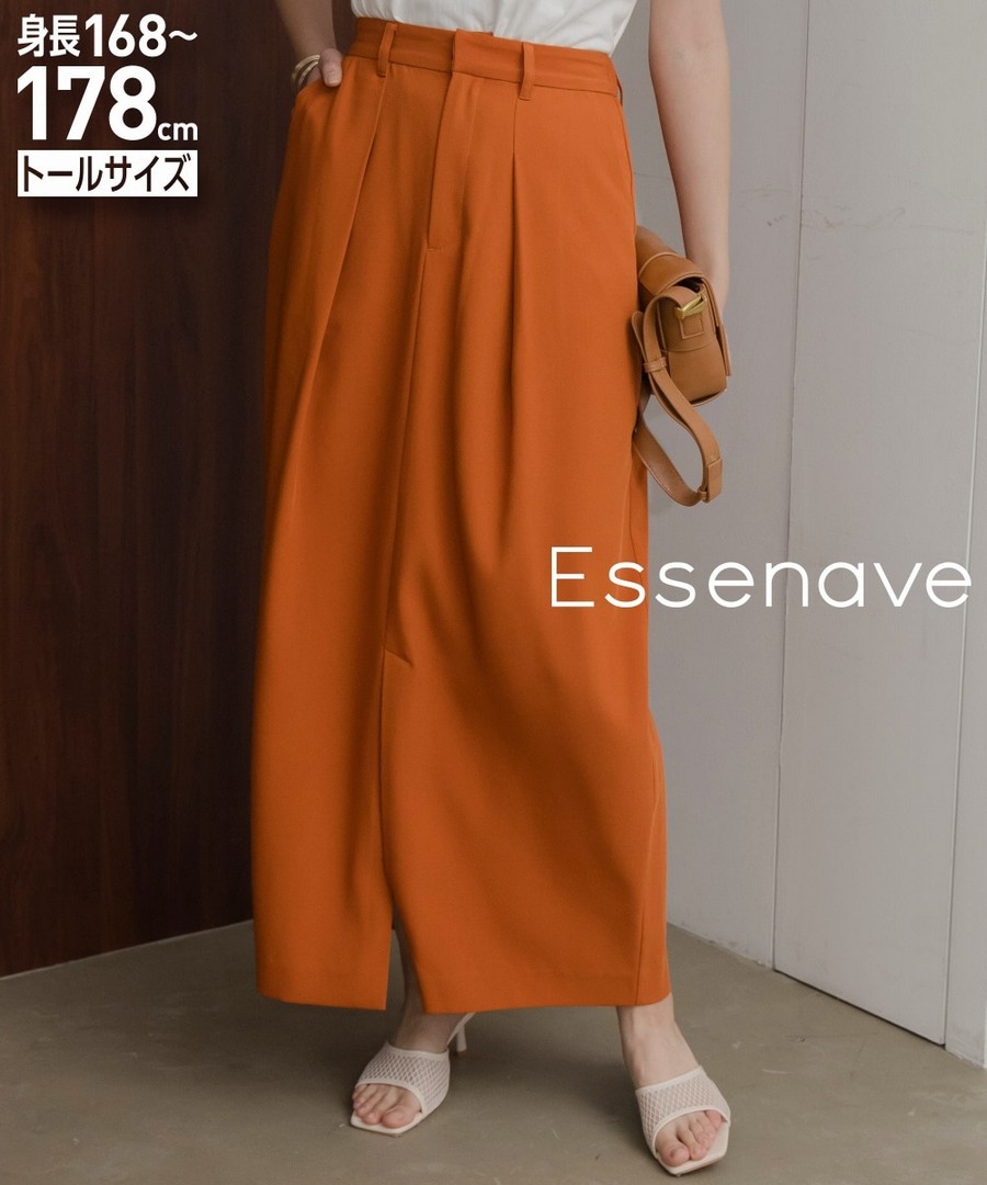 nissen [高挑尺寸]褶皺繭形長裙(Essenave) (日本女裝大尺碼) NSVWD0125B0002 SS25