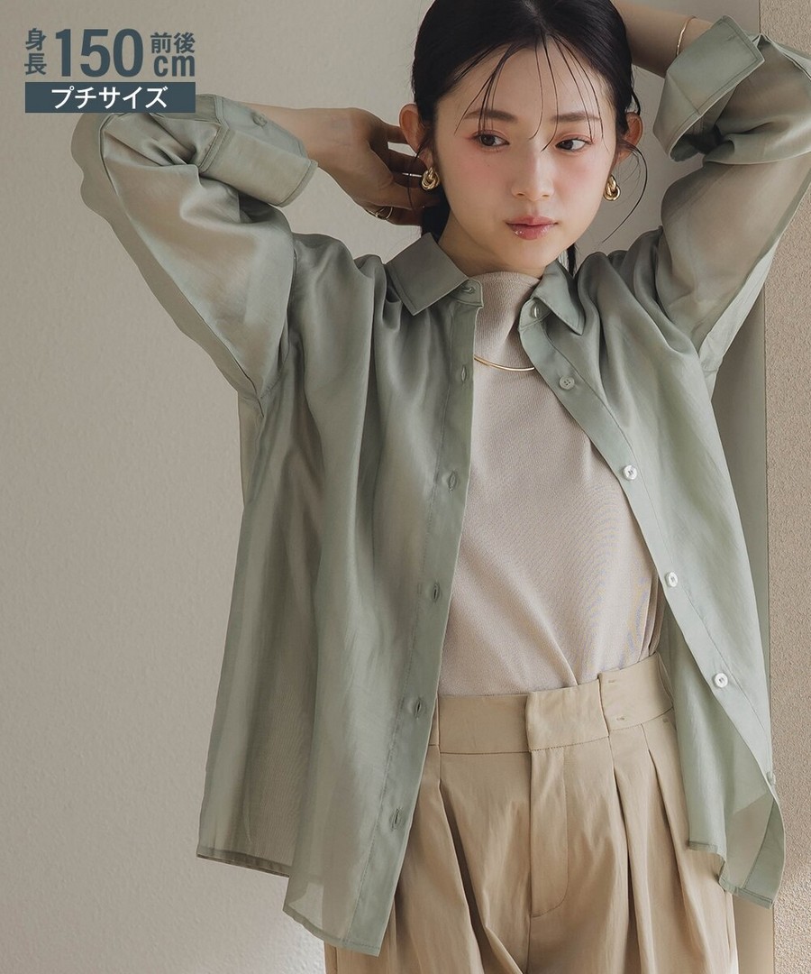 nissen [嬌小尺寸]透視感襯衫 (日本女裝) NSVXN0125B0005 SS25
