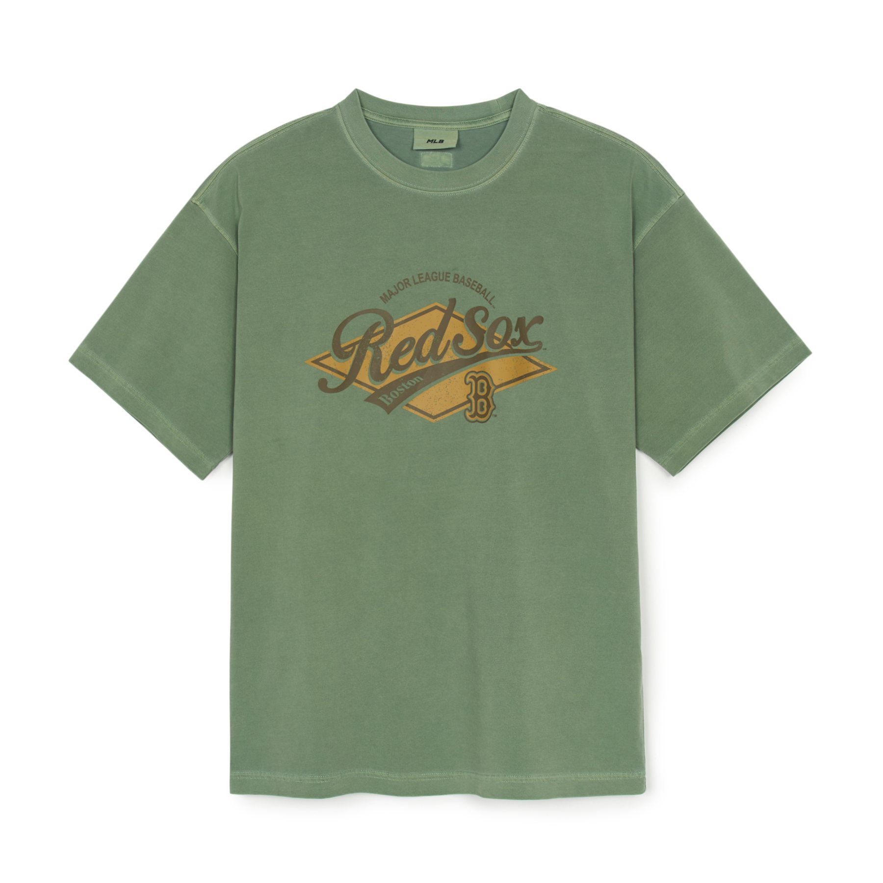 男女共用【MLB】Varsity Vintage Wash Graphic Mega Overfit TEE Varsity Vintage Washing Graphic Mega Over Fit T Shirts
