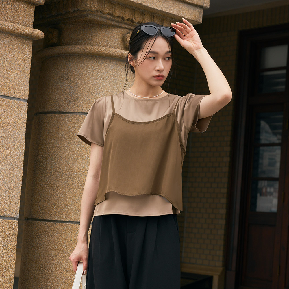 OB 短版細肩背心兩件式上衣 OBAB20219 SS25
