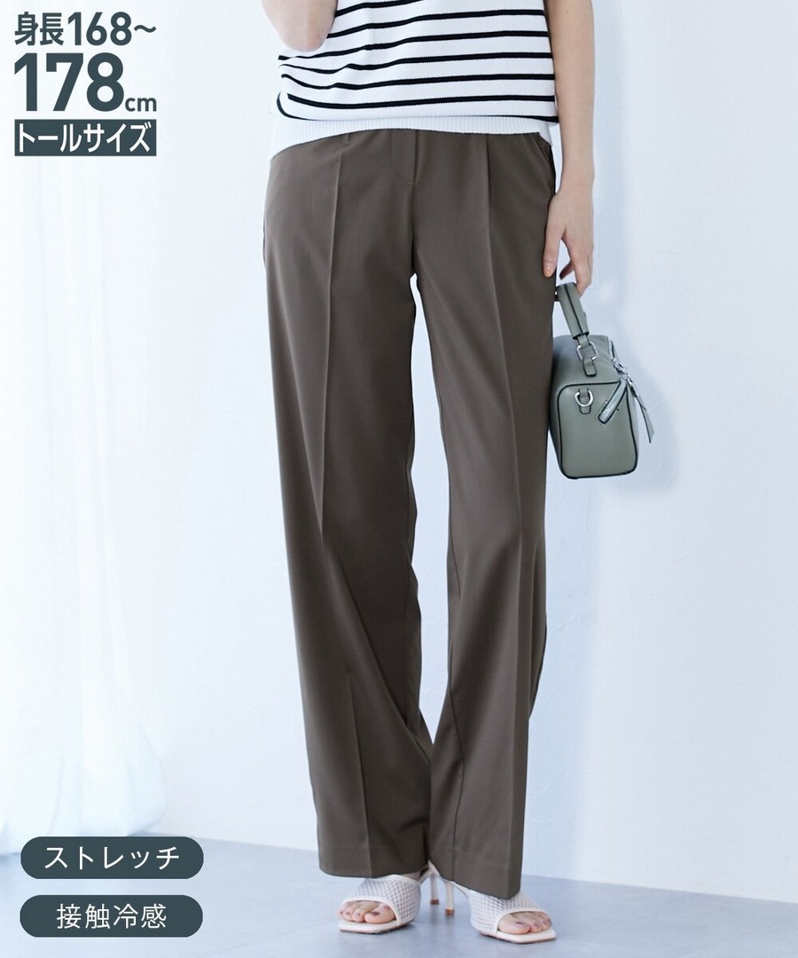 nissen [高挑尺寸]薄料涼感彈力寬腿褲 (日本女裝大尺碼) NSVCY0124B0010 SS25