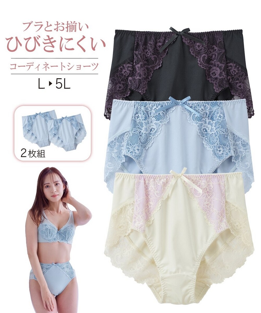 nissen 高腰長款編織蕾絲搭配內褲2件組 (日本女裝大尺碼內衣) NSVSK0125B0001 SS25