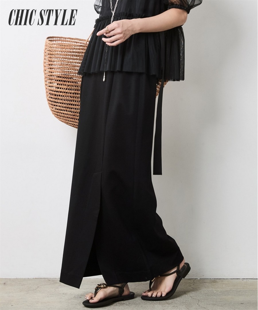 nissen 前開衩長裙(CHIC STYLE) (日本女裝大尺碼) NSAMR0125B0031 SS25