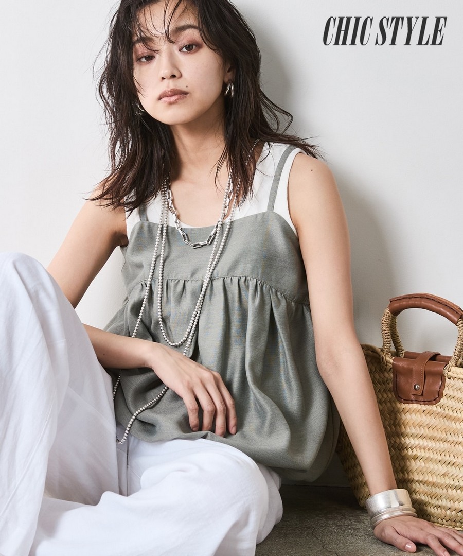 nissen 氣球吊帶衫(CHIC STYLE) (日本女裝大尺碼) NSDIA0125B0006 SS25