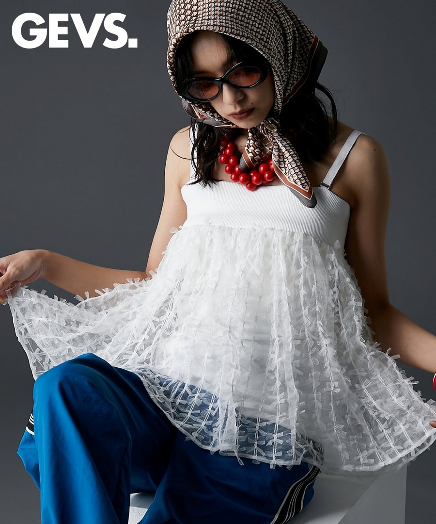 nissen 透視吊帶衫(GEVS.) (日本女裝大尺碼) NSDIA0125B0011 SS25