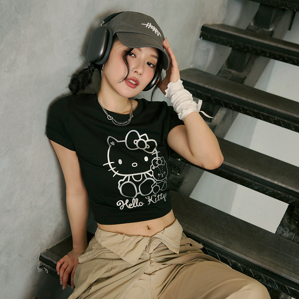 OB KITTY 經典再現．純棉立體燙銀印花TEE OBIK0060 SS25