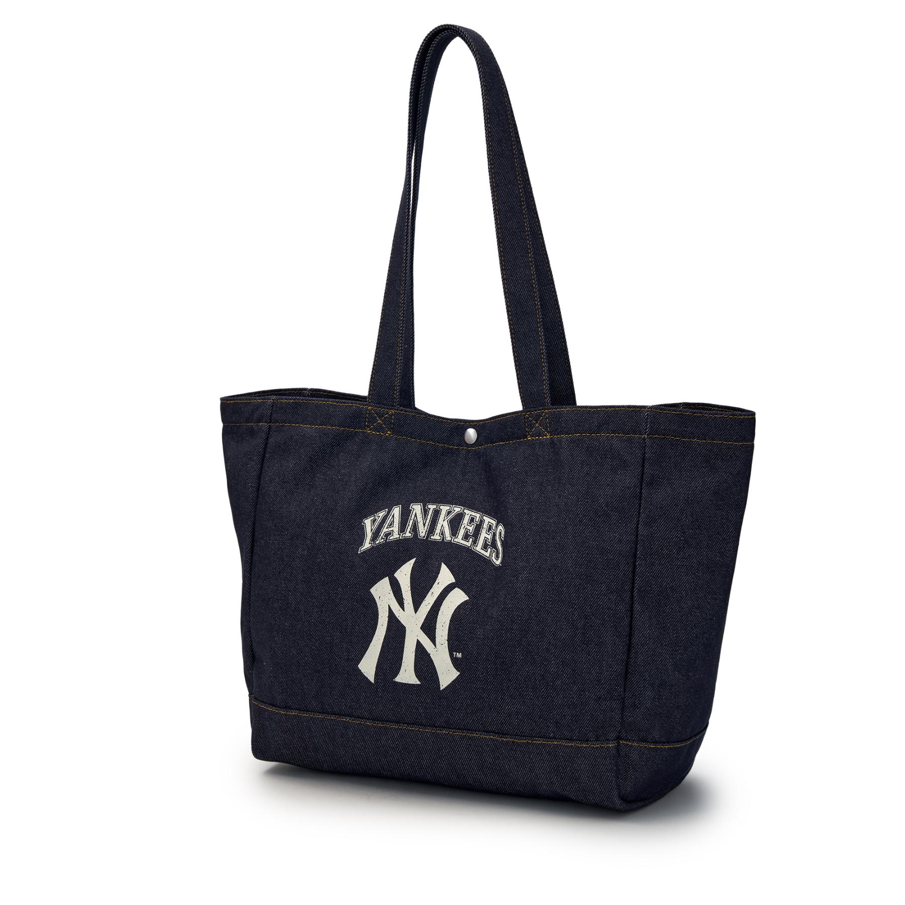 VINTAGE LETTERING DENIM SHOPPER BAG 紐約洋基隊(3AORV025N