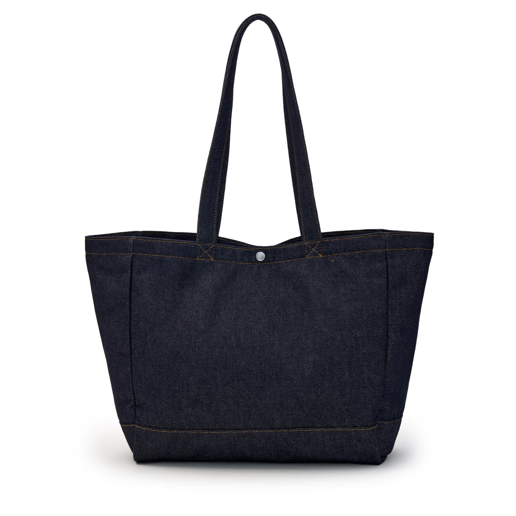 [MLB] Vintage Lettering Shopper Bag ★すぐ品切れ★ VINTAGE LETTERING DENIM SHOPPER BAG 紐約洋基隊(3AORV025N