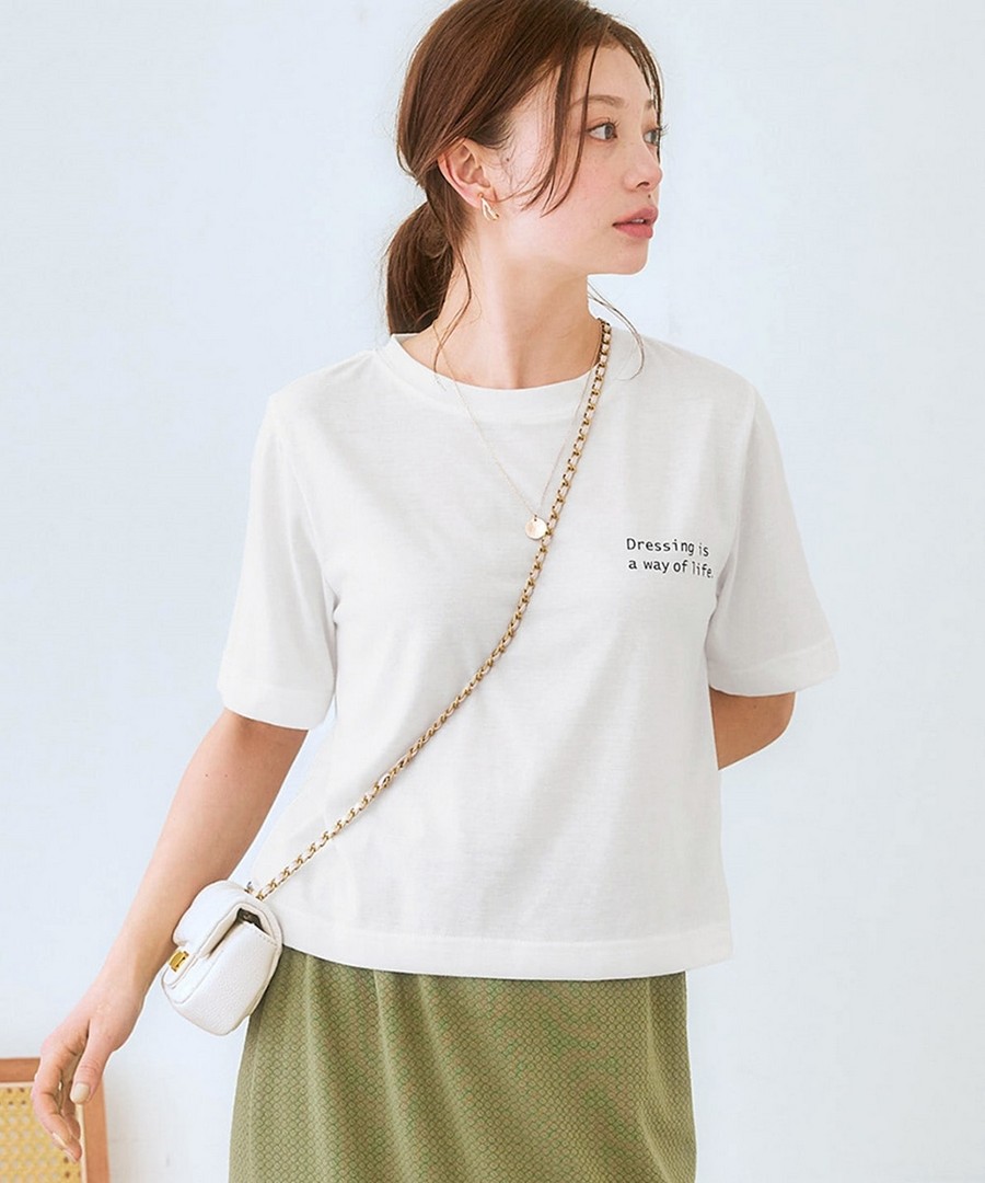 nissen 100%棉Logo短袖Tee(接觸涼感) (日本女裝及大尺碼適用) NSAKR0225C0001 SS25