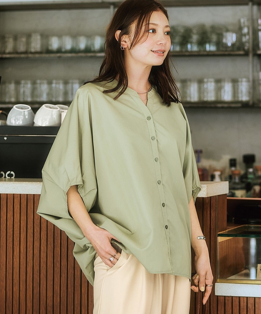 nissen 翻領蝙蝠袖襯衫(易打理) (日本女裝及大尺碼適用) NSANW0225C0003 SS25