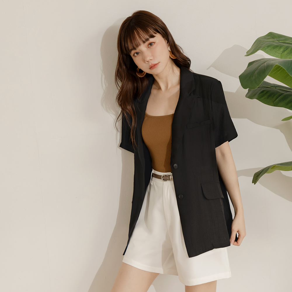 OB 細膩紋理鐵牌造型休閒西裝外套 OBEA3784 SS25