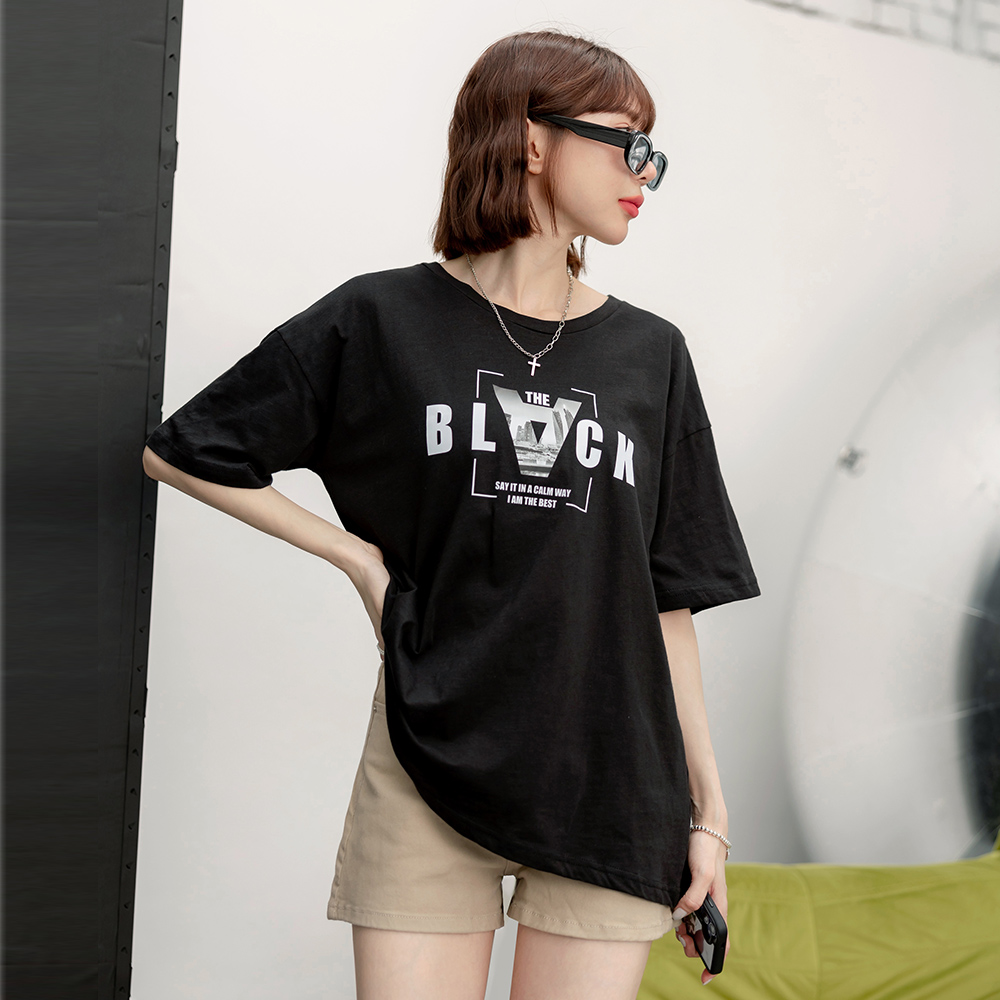 OB 純棉美式印花寬鬆短袖上衣 OBAB20436 SS25