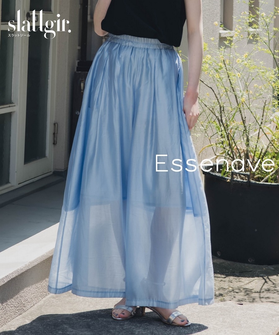 nissen [高挑尺寸]閃亮透視寬腿褲(Essenave) (日本女裝大尺碼) NSDGM0125B0005 SS25