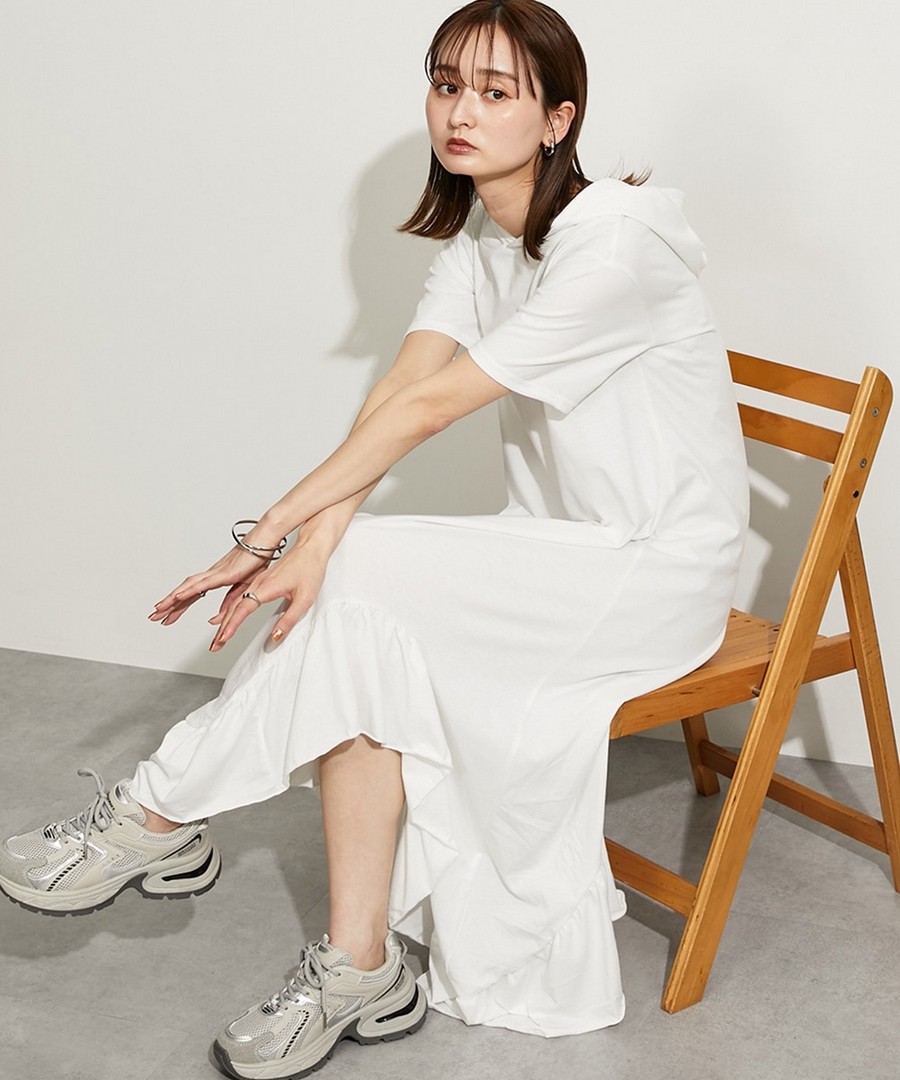 nissen 不規則下擺設計連帽長款連身裙 (日本女裝) NSBNC0125B0008 SS25