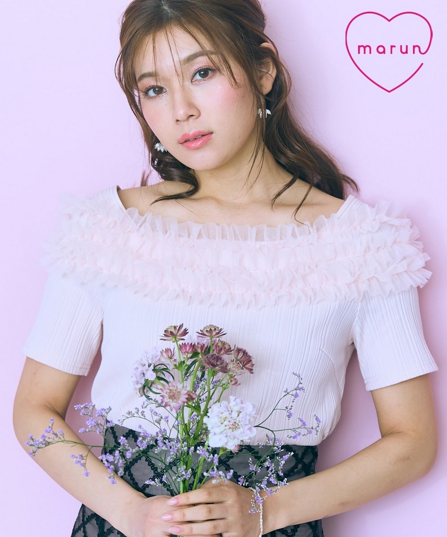 nissen 羅紋薄紗短袖上衣(marun) (日本女裝大尺碼) NSBNC0425C0001 SS25