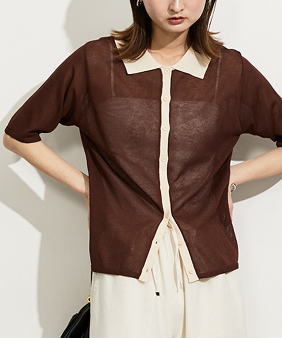 nissen 拼色Polo針織上衣/外套 (日本女裝) NSALC0125B0024 SS25