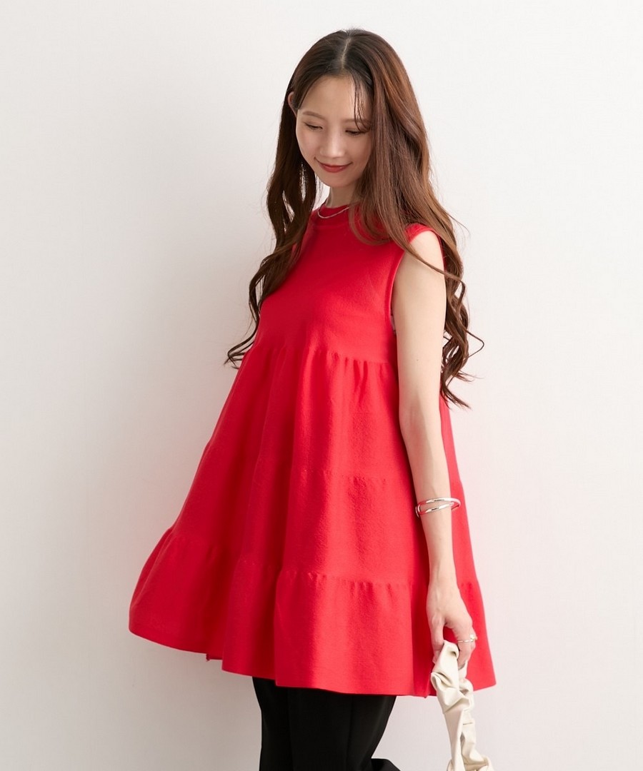 nissen 層疊無袖針織衫 (日本女裝大尺碼) NSCIH0125B0043 SS25