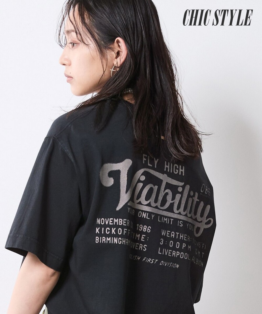 nissen 100%純棉顏料染色加工背面印花Tee(CHIC STYLE) (日本女裝大尺碼) NSDER0125C0011 SS25