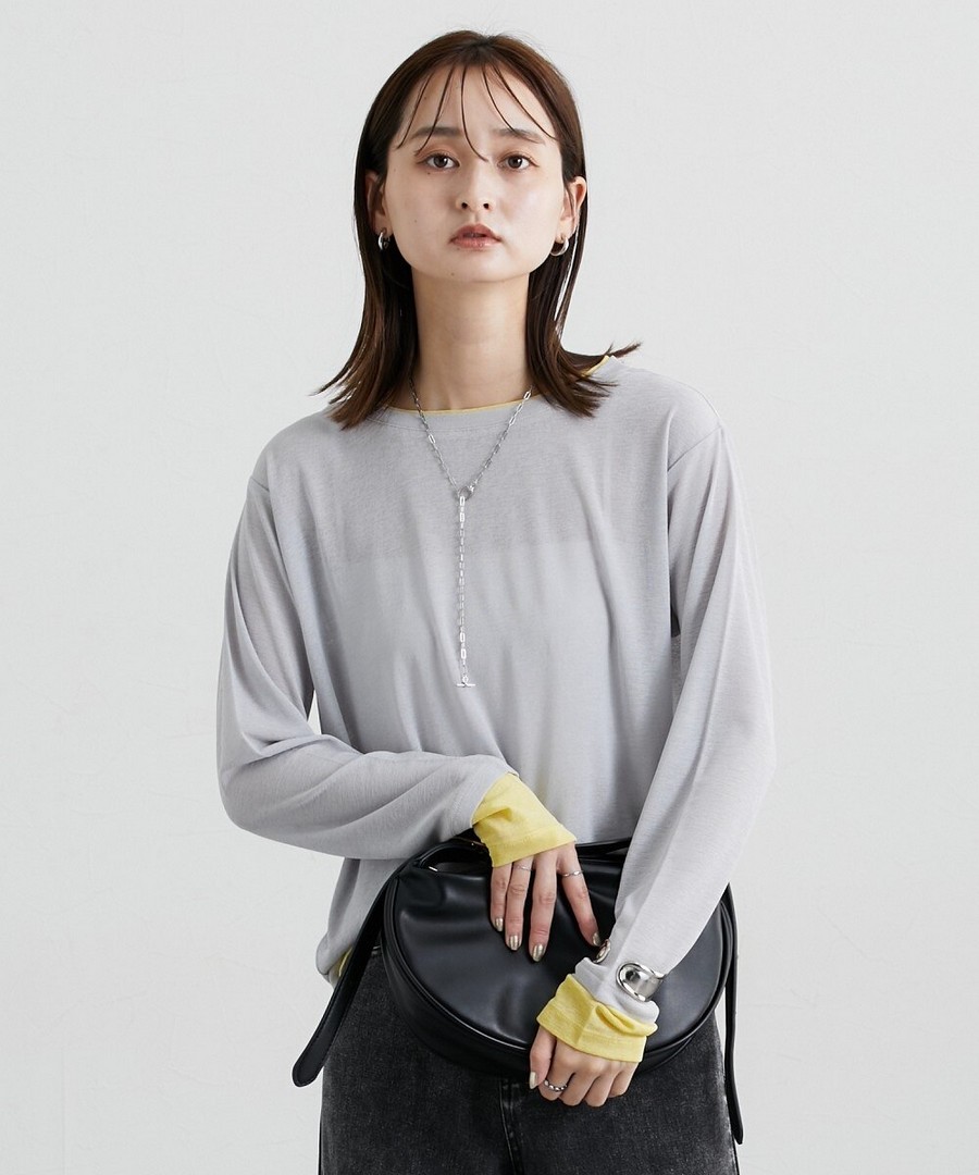 nissen 粗紗透視拼色上衣 (日本女裝大尺碼) NSBOG0225D0004 SS25