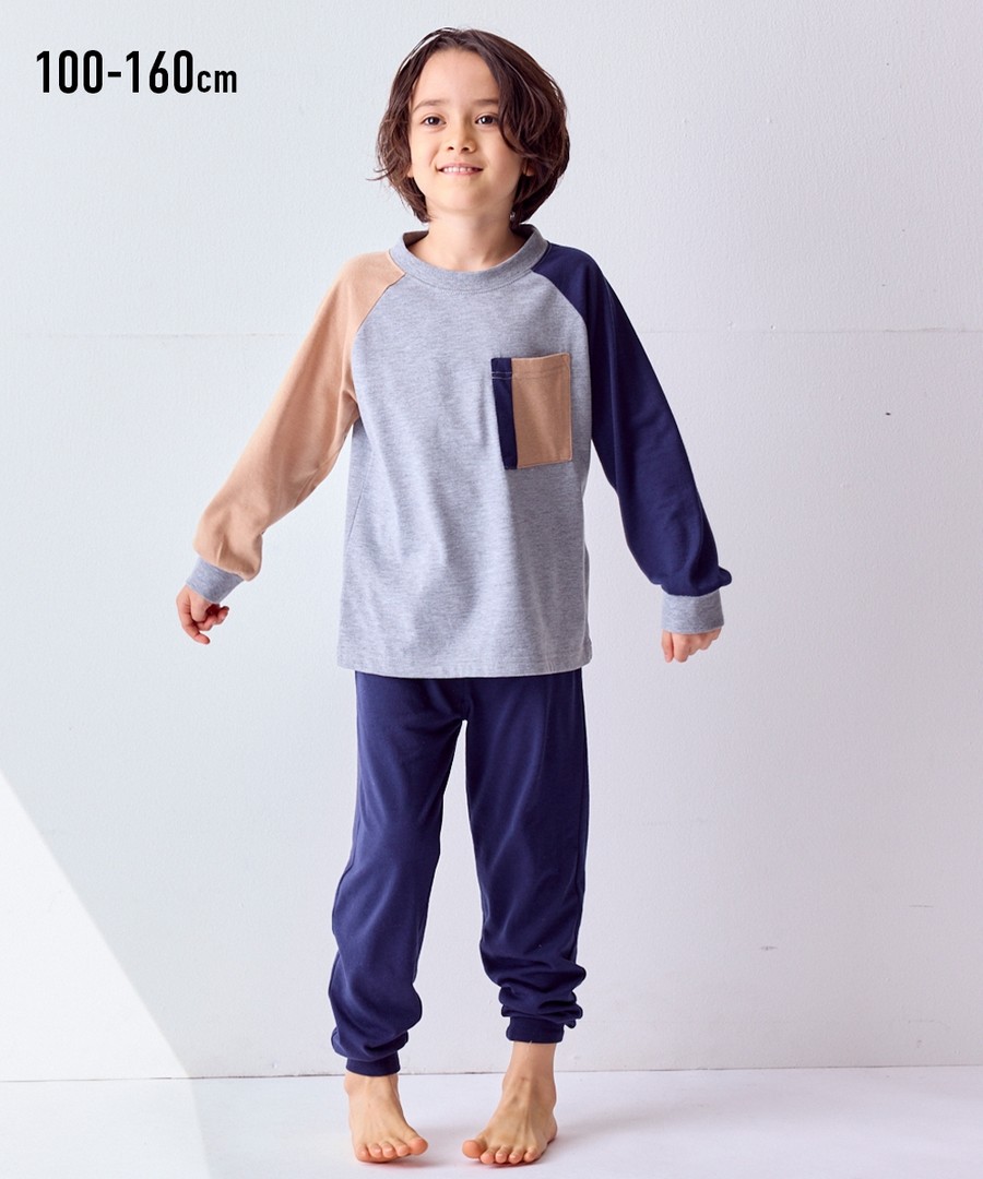 Nissen 拼色袖子家居服套裝(男孩，女孩，青少年) (日本童裝) NSBEE0124D0009 FW25