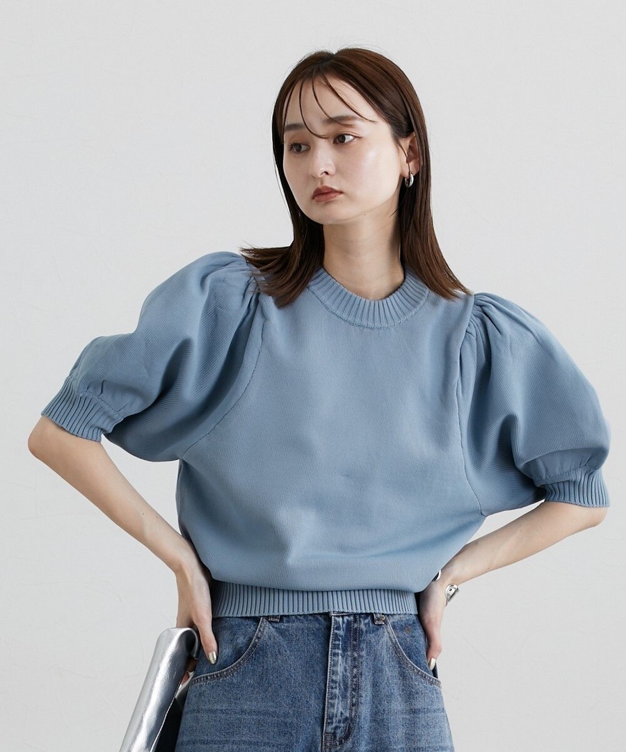 nissen 泡泡袖針織衫 (日本女裝及大尺碼適用) NSCBA0625B0001SS25