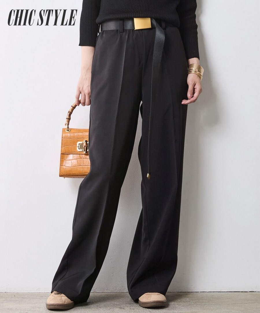 nissen 直筒寬腿褲(CHIC STYLE) (日本女裝大尺碼) NSAMR0125D0015 FW25