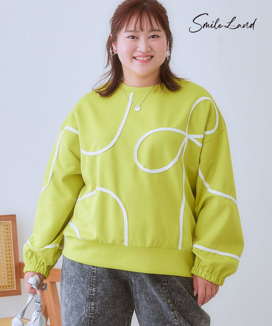 nissen 繩繡長袖上衣 (日本女裝大尺碼) NSDER0125D0009 FW25