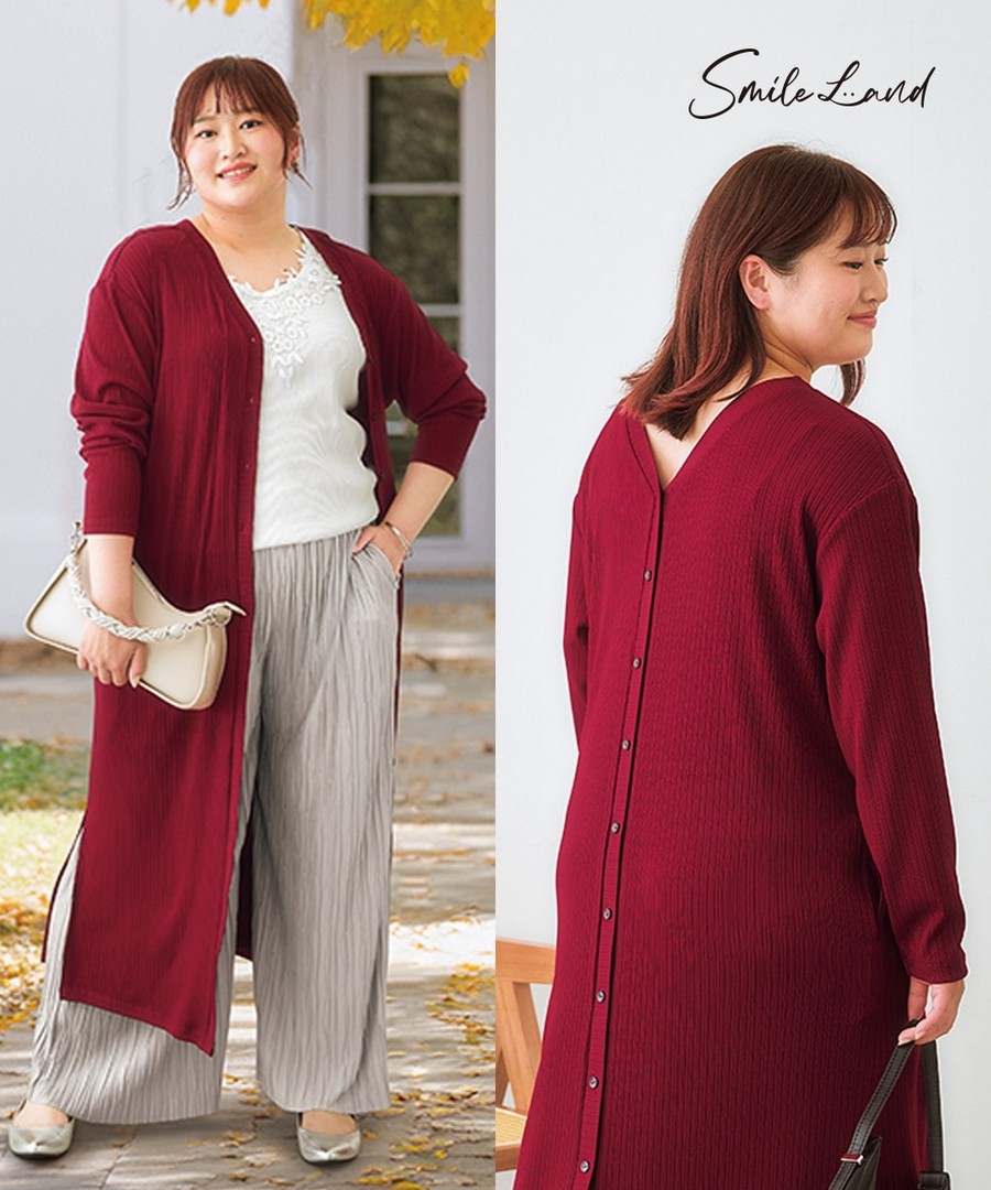 nissen 可變連身裙的前後兩穿長款外套 (日本女裝大尺碼) NSDCS0125D0006 FW25