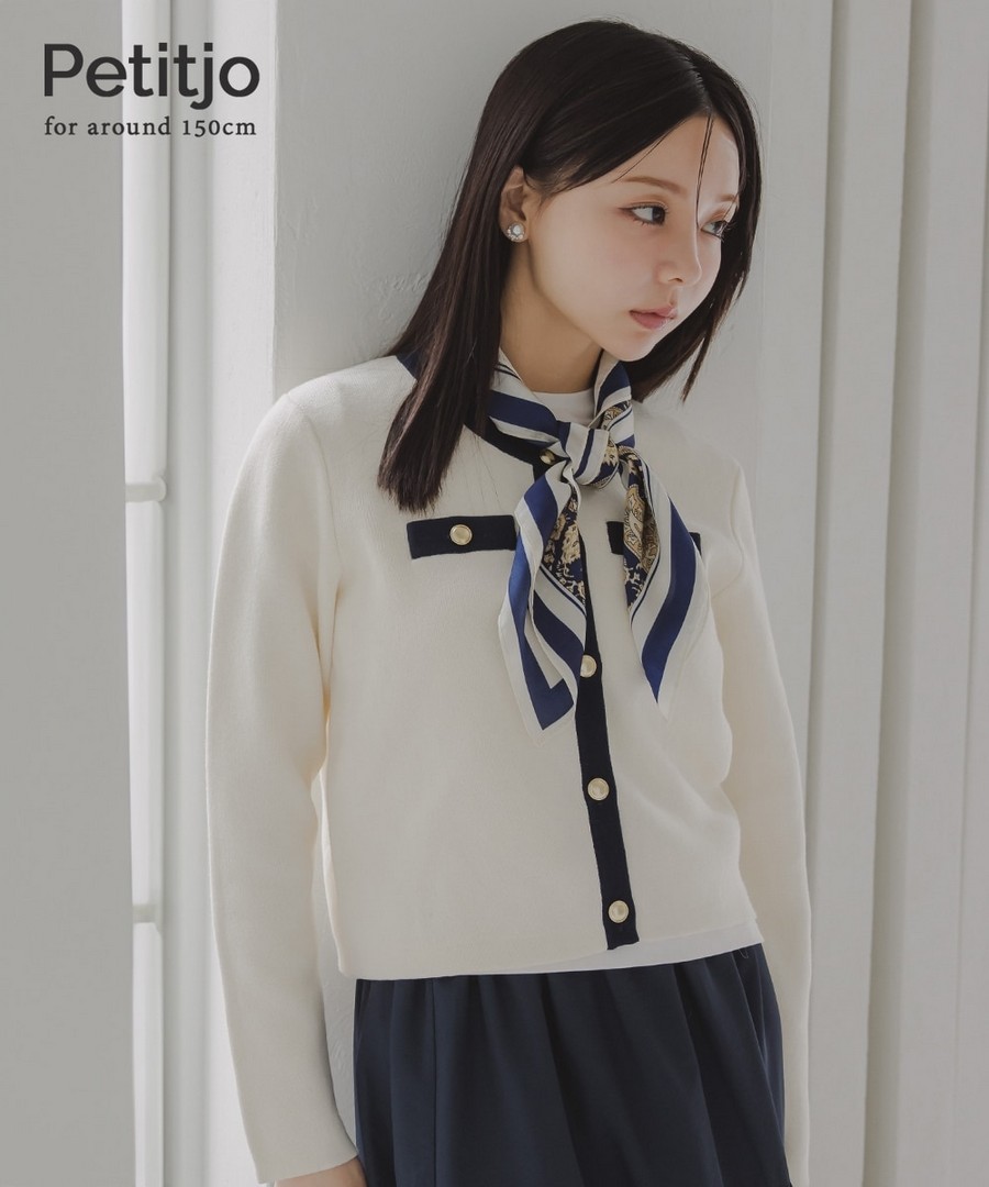 nissen [嬌小尺寸]100%純棉圓領針織外套 (日本女裝) NSVCF0125C0004 FW25