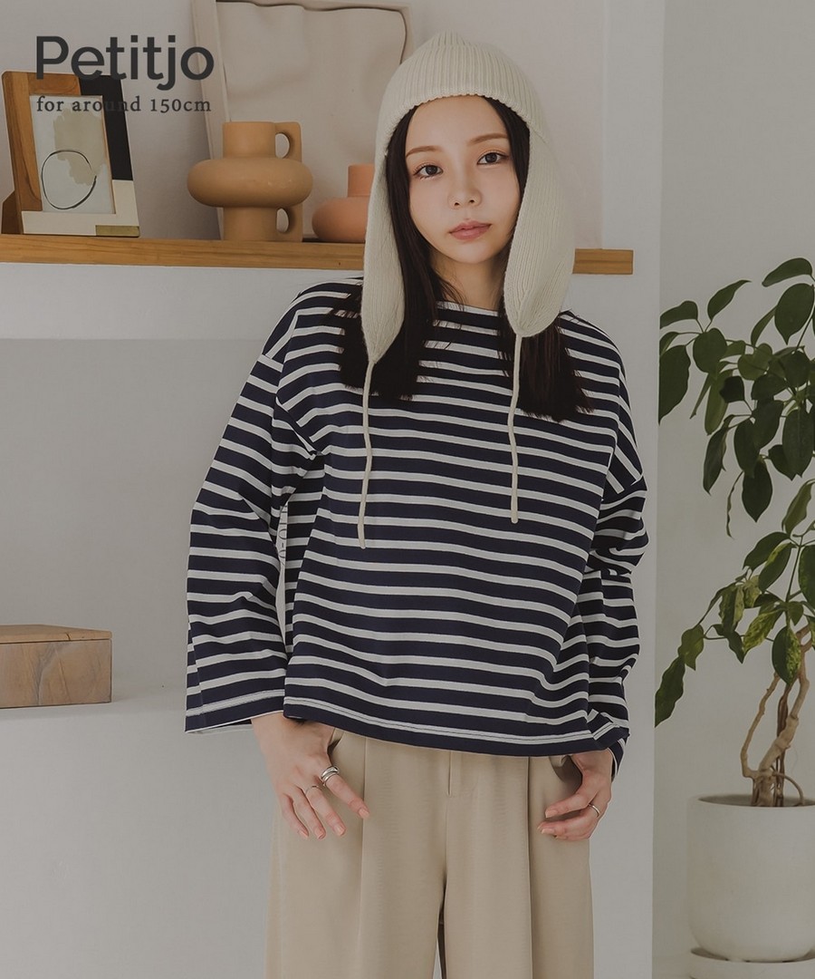 nissen [嬌小尺寸]巴斯克條紋Tee (日本女裝) NSAKR0225C0009 FW25